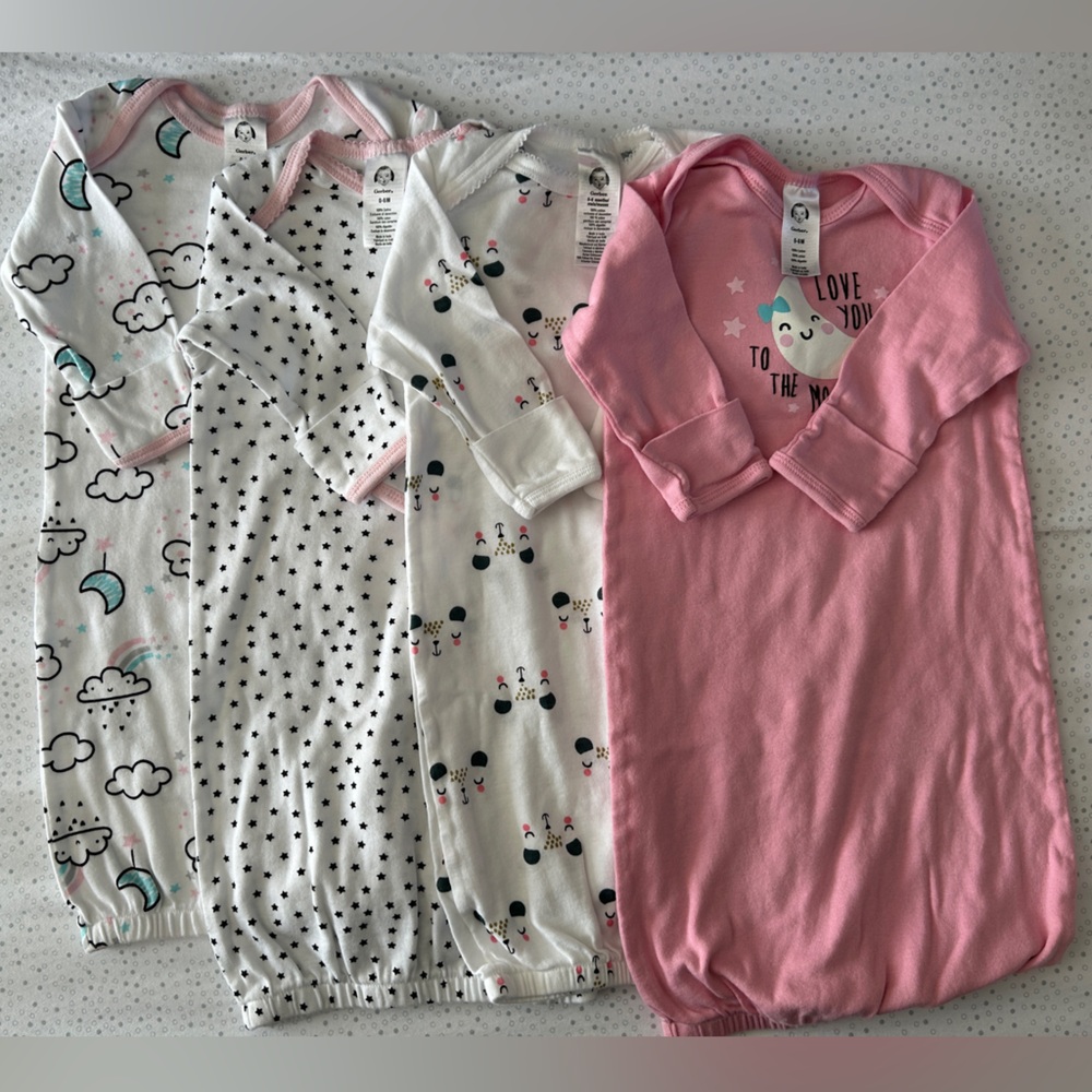 Gerber Pink and White Kids Nightgown Set